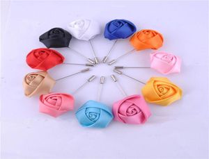 Whole Wedding Boutonniere Floral Stain Silk Rose Flower 16 Colader Availly Groom Groomman Man Pin Brooch Corsage Suit Decora4373990