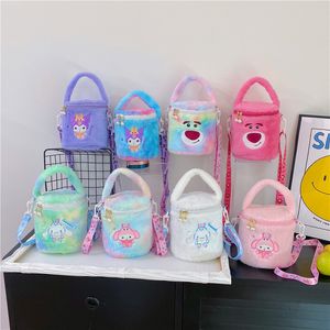 Christmas New Popular Cartoon Makeup Bag Cute Girl Plush Bag Student Portable Cylinder Bag Gift