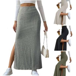 5xl 2024 Spring Summer Skirt Dresses Women Vestido Sexy Bodycon Leggings New High Waist Side Split Slim Fit Knitted Skirts Women's Pants Clothes