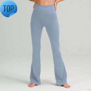 L-06 Damen-Yoga-Schlaghose LuLu Sporthose mit hoher Taille und weitem Bein, einfarbig, schlanke Hüften, lockere Tanzstrumpfhose, Damen-Gymnastik-Leggings in Übergröße