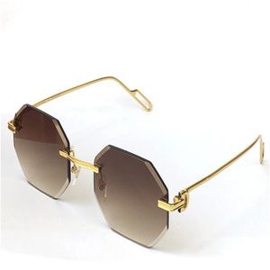 Güneş Gözlüğü Vintage Piccadilly Düzensiz Rimless Elmas Kesim Lens Retro Moda Avant-Garde Tasarım UV400 Açık Renk Dekorasyon Sum203w