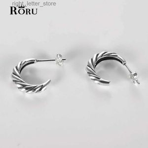 Stud Authentic 925 Sterling Silver Small Twist Line Line Line For Women Female Daily Party Elegancka biżuteria Nowa YQ231211