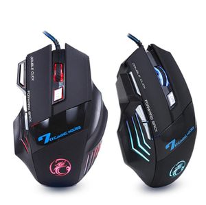 Mouse silenziosi Mouse da gioco ergonomico cablato LED 5500 DPI USB Mouse per computer Gamer RGB X7 con cavo di retroilluminazione per PC portatile7729599