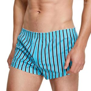 アンダーパンツSeobean Mens Boxer Shorts Cotton Striped Underwear Boxers Sleepwear U凸ペニスポーチ