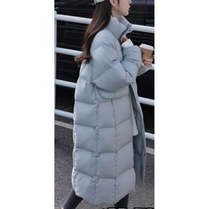 Cold Resistant Ji Lightweight Down Jacket, Winter Long Standing Collar Long Sleeved Jacket For Women