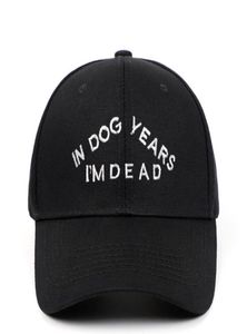 Boné de beisebol 100 algodão, chapéu de pai em anos de cachorro i039m morto, bordado, buzzwords, snapback, unissex, moda ajustável 16645243656577