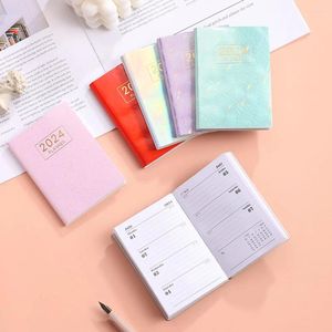 Agenda annuale A7 Notebook Laser colorato Mini tascabile Calendario stampato Viaggiatori Forniture per ufficio