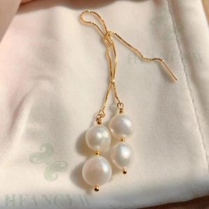 Orecchini pendenti Orecchino di perla barocca bianca Gancio per l'orecchio Accessori naturali Moda impeccabile Matrimonio per donne Regalo per feste colte