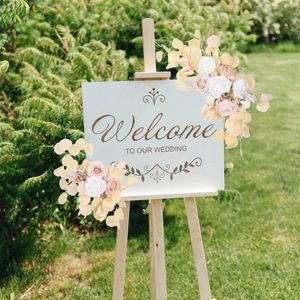 Decorative Flowers 2 Pieces Wedding Arch Flower Swag Hanging Door Wreath Centerpiece Garland For Home Backdrop Ceremony Chair