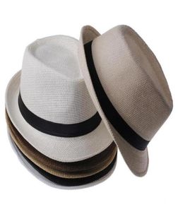 Panama Straw Hats Fedora Yumuşak Moda Erkekler Kadınlar Cinimli Sebir Kapaklar 6 Renk 10 PCSLOT8140272