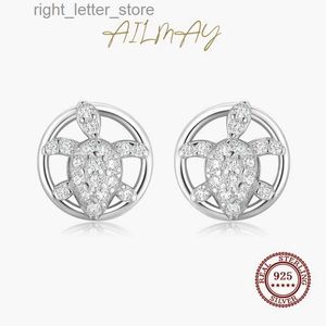 Stud Ailmay 925 Sterling Silber Schöne Meeresschildkröten Klar Zirkon Tier Ohrstecker Für Frauen Minimalist Feine Schmuck 2021 Neue Stil YQ231211