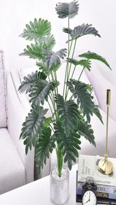 75 cm 24 teste piante tropicali monstera grande albero artificiale palma foglie verdi di plastica foglia di tartaruga finta per la decorazione della festa domestica5556367