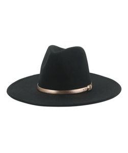 Fedora Hats for Women Band Classic Formal Church Wedding Hats for Men Panama Solid Black White Felt Women Hat Sombreros De Mujer2143649