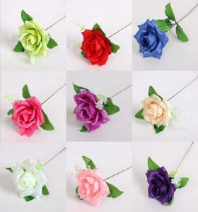 50pcs 3Quot Rose Leaf Rod Artificial Silk Flower for Wedding Bridal Bouquet Dekoracja 8604029