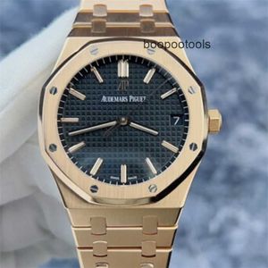 Orologi da uomo Orologio automatico Audemar Pigu Movimento meccanico in acciaio Orologio da polso Royal Oak Serie 15500OR Conchiglia dorata Cintura dorata Piastra nera Big Three Needle Cal SIXL