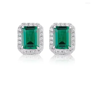 Stud Küpe 2023 3 Karat Emerald Kadın Yüksek Karbon Elmas Avrupa ve Amerikan Full S925 Gümüş