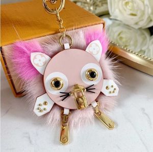 Unisex Key Wallet Designer Mink Fur Ball Animal Women Bags Totes Keychain Pendant Luxury Mens Lock Car Keyring Key Chain Bags Handbags Pendant Charms L4565