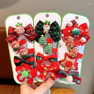 Accessori per capelli 5p Autunno Natale Cartone animato Principessa Forcine Per bambini Ragazza Capretto Clip per bebè Barrettes Fermacapelli Copricapo Copricapo