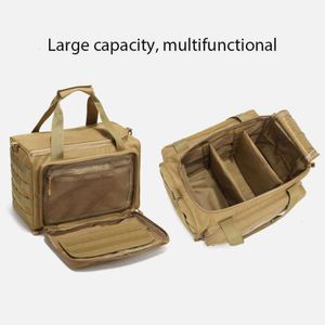Multi-function Bags Tactical Range Bag Molle System 600D Waterproof Gun Shooting Pistol Case Pack Khaki Hunting Accessories Tools Sling Bag CampingHKD230627 2KYH