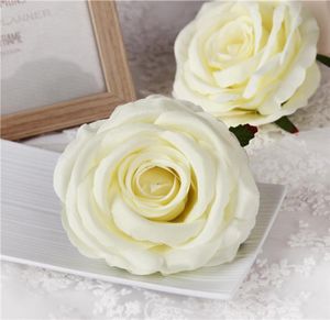 20st 9cm Artificial Rose Flower Heads Silk Dekorativt blommor Party Decoration Wedding Wall Flower Bouquet White Artificial Roses 7404026