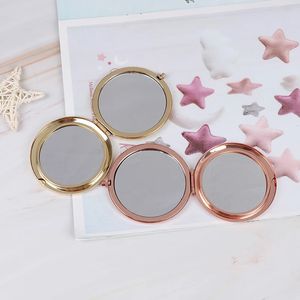 Kompaktowe lustra Tshou678 Przenośna podwójna strona Mirro Fashion Women Dame Up Make Up Mirror Solding Solding Compact Pocket With Makeup Tool Prezent 231211