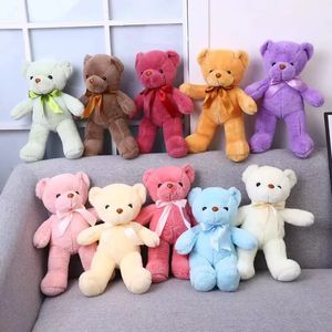 Плюшевые куклы, 10 цветов, 30 см, цветные игрушки-мишки, мягкие игрушки Тедди, мягкие свадебные подарки, игрушка для девочек, подарок на день рождения, Brinquedos 231211