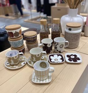 Designer-Blumentasse und Teller-Set, 2 Tassen und 2 Teller, Kaffeetasse, Becher, 4-teiliges Set, Geburtstags- und Valentinstagsgeschenk