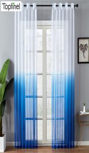 Blue Gradient Curtain Tiul do salonu Sheer zasłony do sypialni przędza kuchenna panele tiulowe szary czerwony fioletowy sufit ślubny 26205641