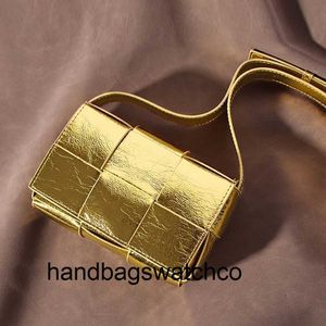 Handtasche Frühling Venetaasbottegas 2023 BVS Mini Damentasche Mini One Shoulder Messenger Hochwertige Silber Gold Woven Plaid Kleine Tasche CY