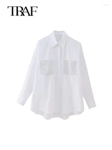 Women's Blouses Women White Shirt 2023 Autumn Winter Casual Button Up Long Sleeve Shirts And Office Collared