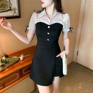 Work Dresses 2023 Summer Women Korea Temperament Two-pieces S Dress Shorts Set Two-piece OL Wear Outfits