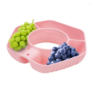 Plates Cups Snack Trays Compartmented Ring Bowl With Large Capacity Containers Party Supplies For Picnicing Hiking Car