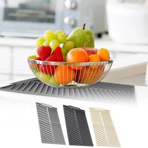 Table Mats Silicone Sink Mat Countertop Protector Non Slip Counter Top Drain Pad Heat Resistant Utensil Drying Kitchen Accessories