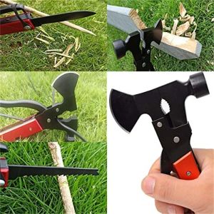 Outdoor-Gadgets, Camping-Zubehör, Multitool, 16-in-1, Überlebensmesser, Ausrüstung, Axt, Hammer, Multitool für die Jagd, Wandern, langlebige Hülle, 12 LL