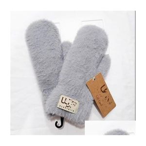 Mittens Winte Cony Hairr Luvas Esigner Luva Moda Mulheres Homens Esporte Ao Ar Livre Invernos Quentes Luvas de Esqui Drop Delivery Acessórios Chapéus Dh5No