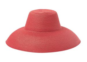 Nuove donne cappello di paglia a tesa larga moda palcoscenico passerella forma concava cappelli Fedora estate spiaggia cordino protezione solare YL51531262