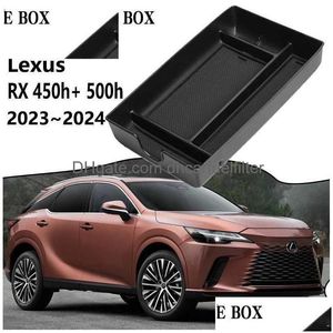 Organizzatore per auto per Lexus Rx 2023 2024 450Hadd 500H 350 350H Scatola portaoggetti ibrida per bracciolo centrale Console centrale Accessori vari Dr Dhnmj