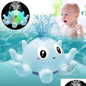 Bath Toys Baby Spray Water Prysznic Kąpiel dla dzieci Elektryczna piłka wieloryba z lekką muzyką LED Ool wanna zabawka 230529 Drop dostawa Mater Dhqxb