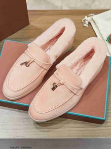 Loropinas skor casual skor sommar charms walk loafers loropinas plysch loafers for mens skor otter kanin päls frostad lp platt botten lata skor en fot för w hbnv