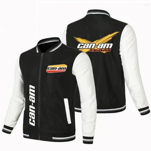 Men's Jackets 2023 Spring Autumn Casual Sports Loose Can-am Logo Zipper Baseball Jacket Man Thin Biker Coat