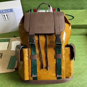 Lyxdesigner ryggsäck för män högkvalitativa modemän reser ryggsäck klassisk tryckt kristallduk parkett läder satchel duffel väska