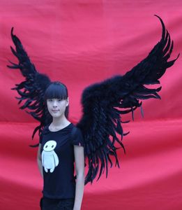 Whole adult039s Black Large devil feather wings Party Halloween Event Bar stage performance Cosplay props EMS 8441770