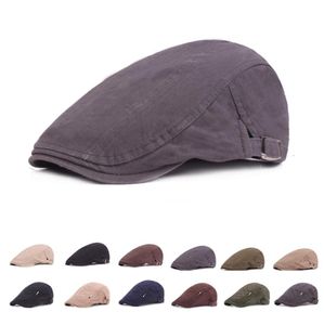 Mężczyźni Cotton Flat Cap Soft Fit Cabbie Newsboy Wspaniała moda Klasyczna Newsboy Ivy Hat Kobiet jazdy Cabbie Irish Hunting Berret3695209