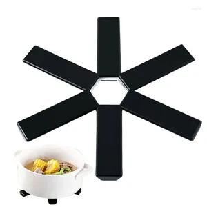 Tapetes de mesa dobrável pote design dobrável criativo calor comer isolamento potes de alta temperatura pendurado buraco para gadgets cozinha