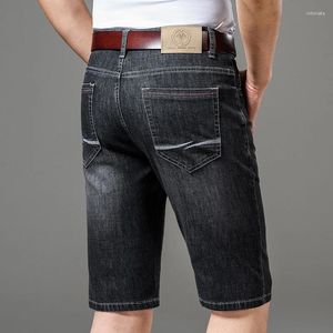 Herr shorts sommar klassiker rak kort jeans affärs mode av hög kvalitet fritid bomull stretch mjuk denim manlig ljus blå