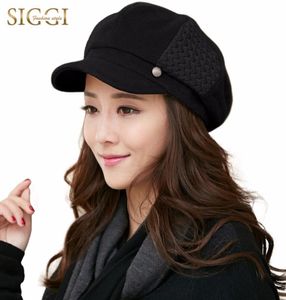 Siggi Wool Blend Hats Kobiety Winter Newsboy Caps Beret Painter Visor Casquette Gavroche Vintage elegancka moda Gorras 68091 S181015109599