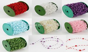 Whole60m 1 Roll 8 mm Pearls Bead Garland Chain Wedding Decorations Center Candle Crafting DIY Favor2454102