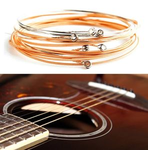6PCSSet Acoustic Guitar String Gauge Stable Accessories Ljud Folk Hållbart för musikinstrument Electric Bass Colorful6927319