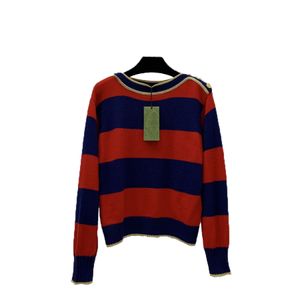 Women's sweater high end top new striped hoodie for early fall knitted wool striped long sleeve loose Fashionable and retro