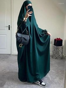 Abbigliamento etnico Ramadan Eid One Piece Jilbab Abaya con cappuccio Donna Indumento di preghiera musulmano Abito lungo allentato Abaya Dubai Turchia Abiti islamici